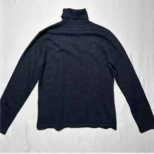 VTG Lauren Ralph Lauren Turtleneck Sweater L Cashmere Angora Black Metallic
